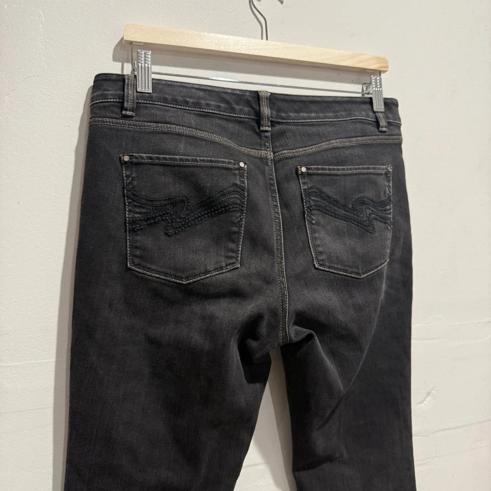 White House Black Market‎ Blanc Flare Jeans Black Mid Rise Size 8S